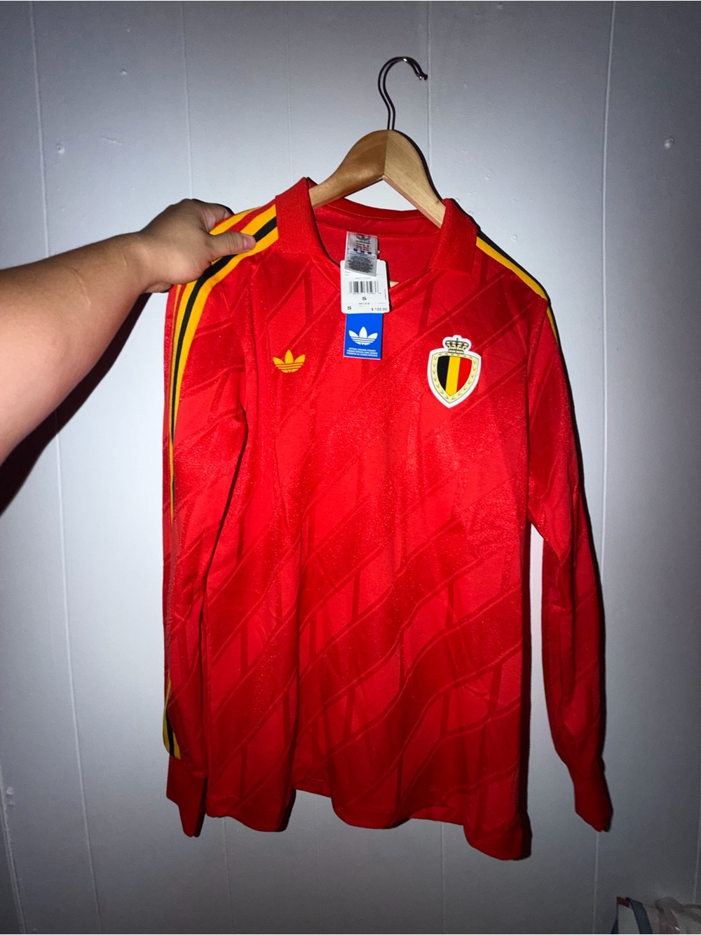 Men Adidas Belgium Retro long sleeve jersey Size S
